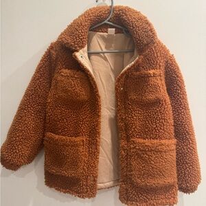 Crewcuts Brown Puffer Jacket Plush Texture